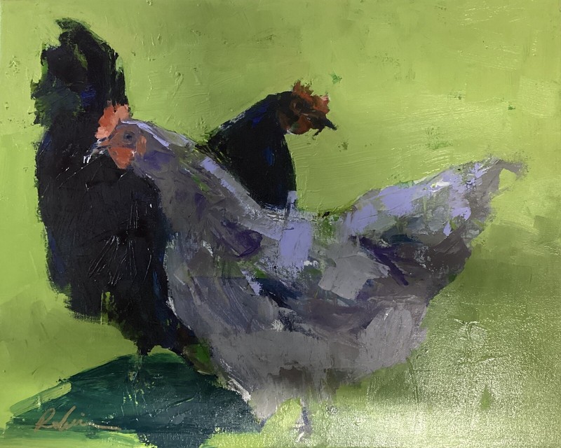 Chickens #1, Chicken Painting, Farm Animal Painting