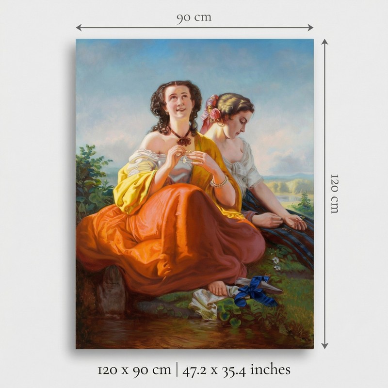 Large Original Oil Painting Classical Figurative Romantic Museum Style 47x35in gallery