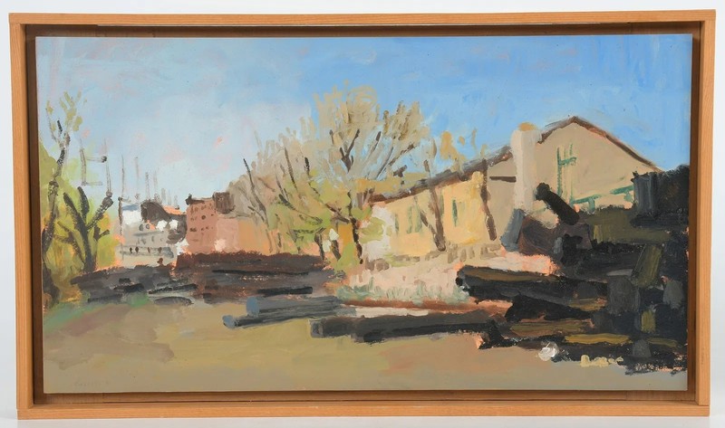 Giovanni Casadei PAFA Philadelphia Pennsylvania Impressionist Oil Railroad