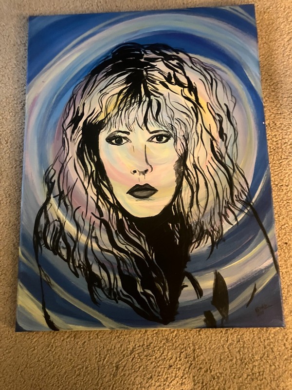 STEVIE NICKS ORIGINAL PAINTING PORTRAIT ON CANVAS  18"x24" SIGNED K. WITZ 2015