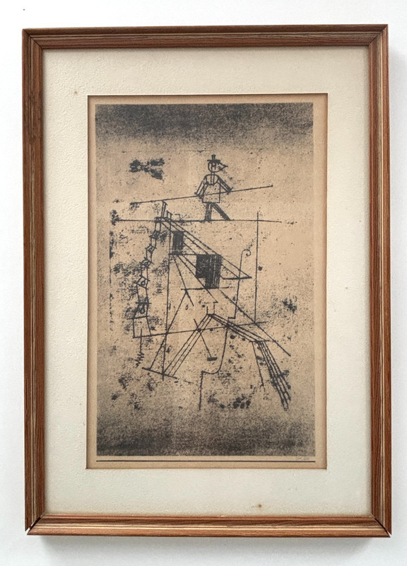 Orig. Vintage PAUL KLEE TIGHTROPE WALKER New York Graphics Society Framed Print