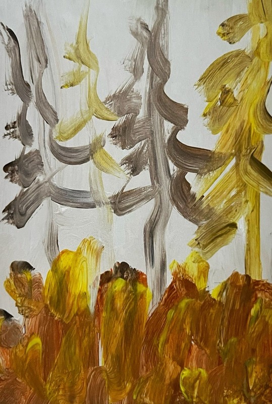 Forest Landscape Painting Abstract Nature Minimalist Art Cabin House Decor 4x6” gallery
