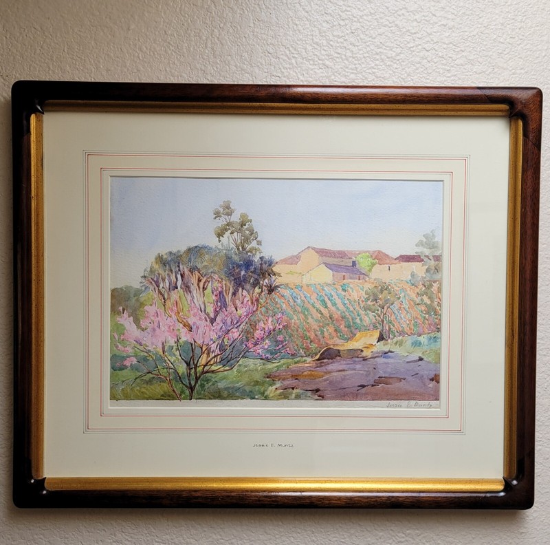 Signed Jessie E. Muntz (Great Britian, Active 1903-1924) Landscape Watercolor