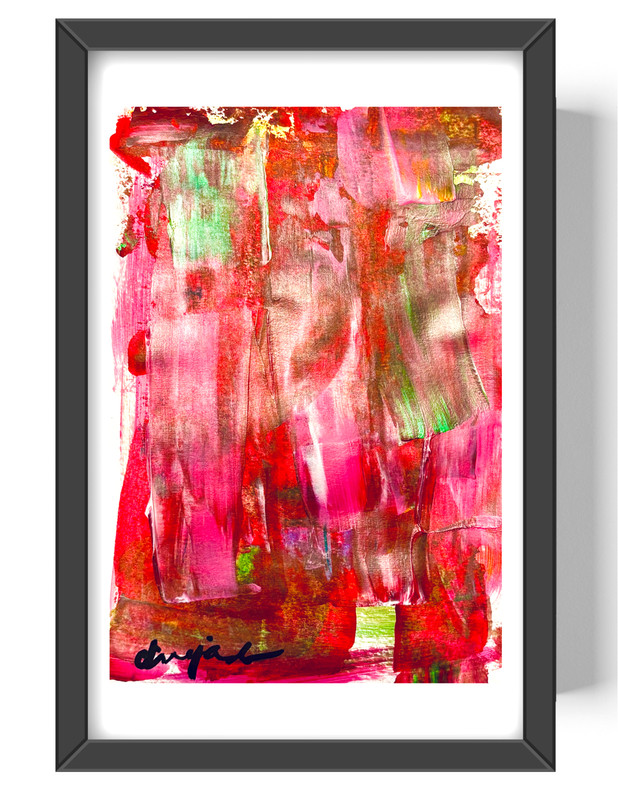 Guajardo Art: Powerful 9X6 Paper Vibrant Colorful Abstract