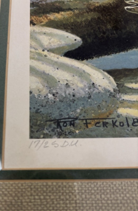 Ron Ferkol Signed Limited Edition Rainbow Trout Print 17/25 DU Framed Wildlife gallery