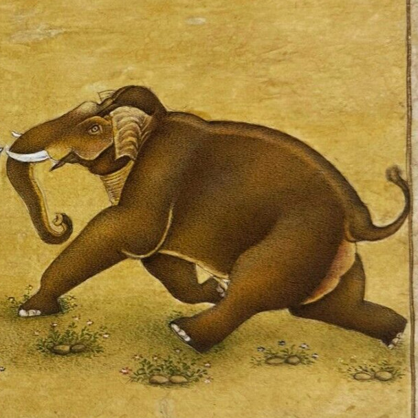 Royal Elephant Handmade Art on Antique Paper Captivating Indian Animal Art Decor gallery