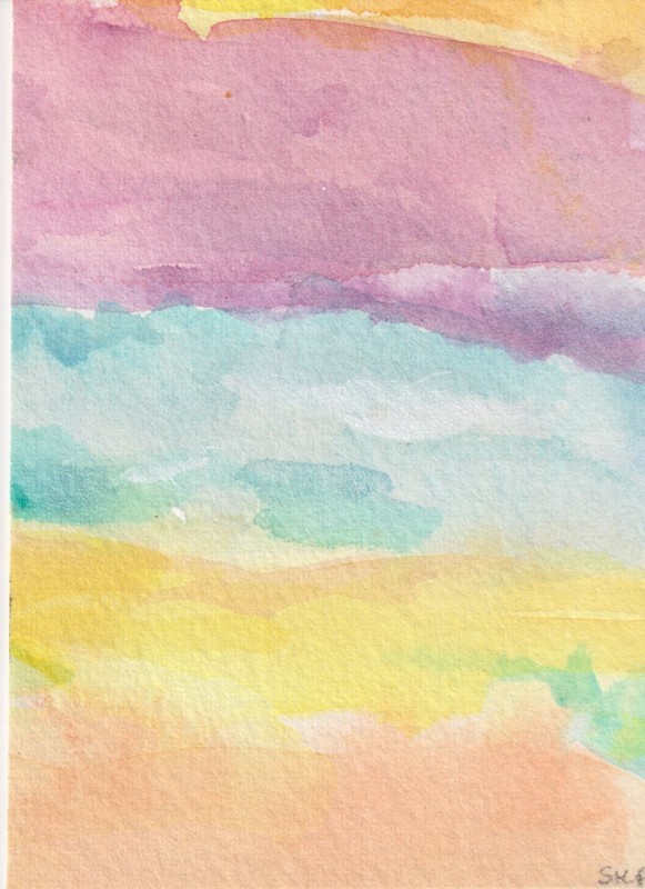Original ACEO Abstract art Seascape, Ocean, Beach View, Vertical Sharon Foster