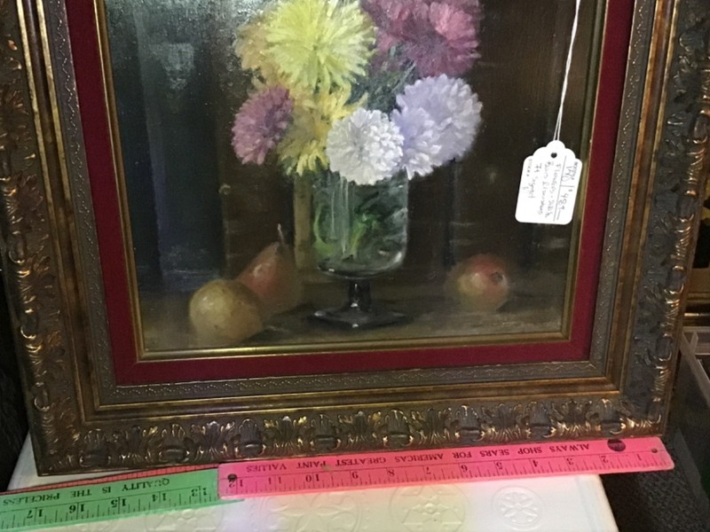 Rare Old Vintage Original Floral still life Painting OOAK-Fine Art~Ornate Frame$ gallery
