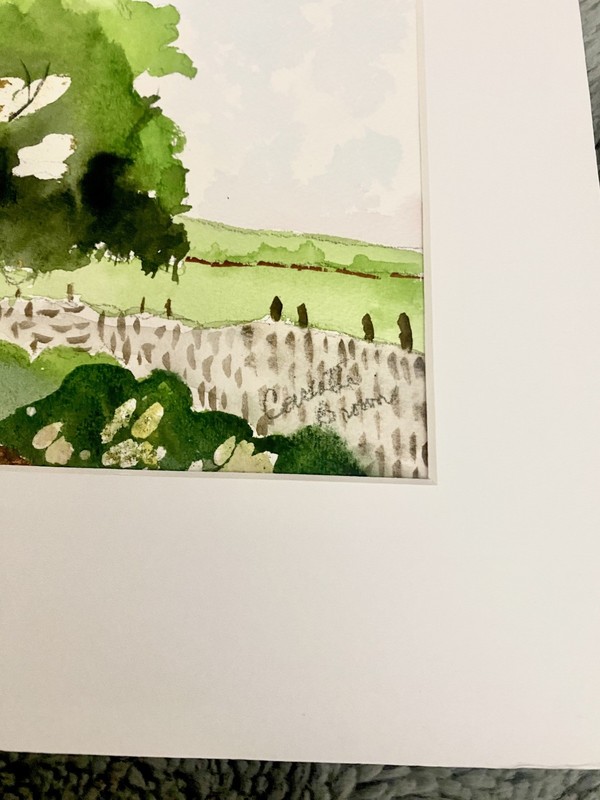Original Signed Landscape Watercolor Matted to 11x14 - OOAK gallery