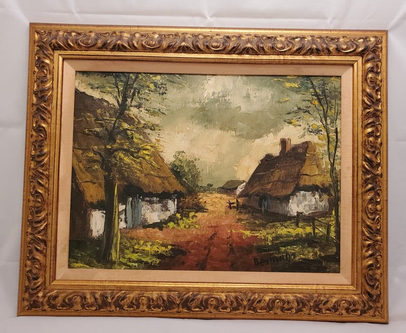 Vintage Belgium Artist P. Bosmans Framed Original Oil Painting, Bokrijk House gallery