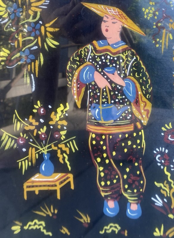 SET/2 Signed LEON VART MCM ORIGINAL Gouache Paintings THAI COUPLE Framed 19x16" gallery