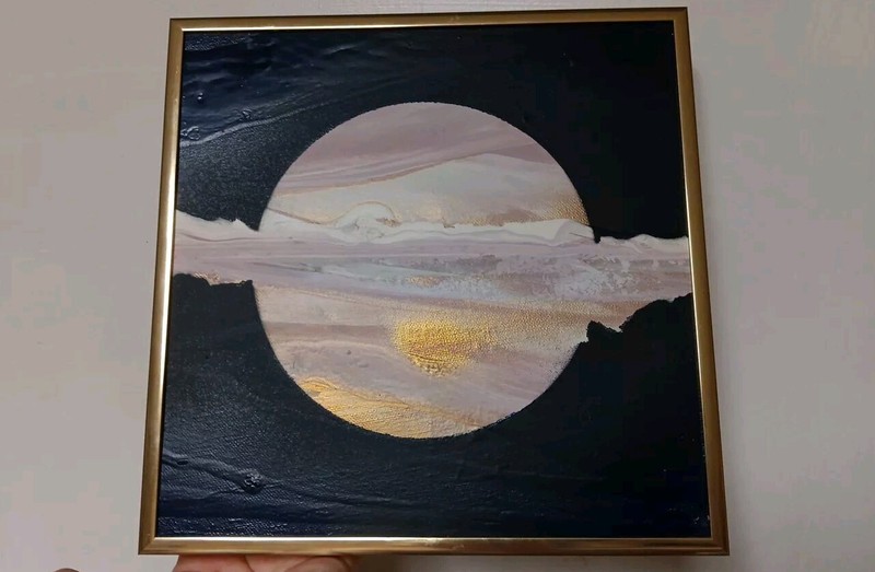 Vintage Original Painting Abstract Art David Majchrzak Cosmic Minimalist Decor gallery