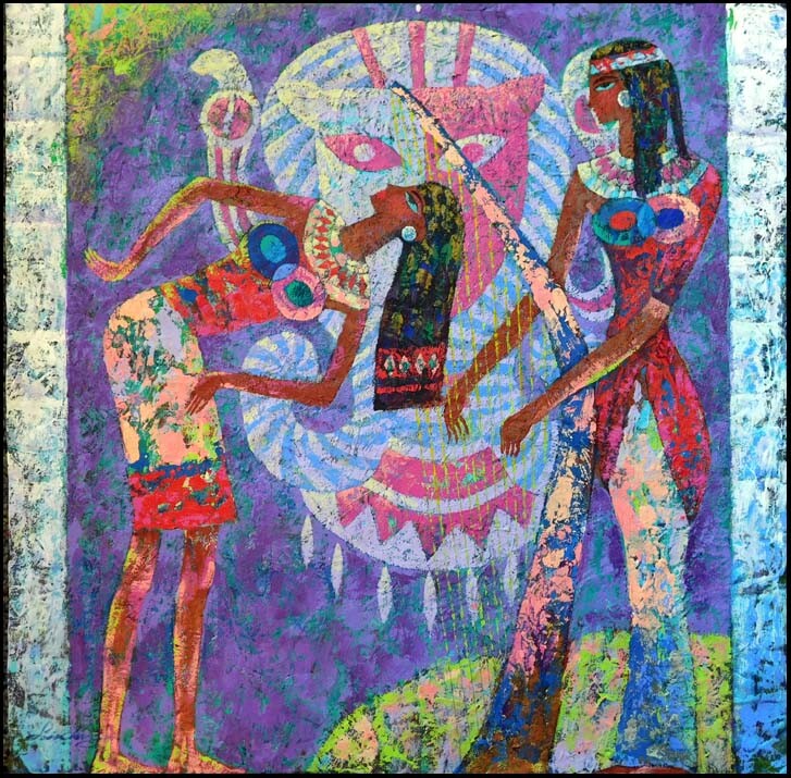 Lin Chong Original Acrylic Painting Untitled Purple Hand Signed Make Offer