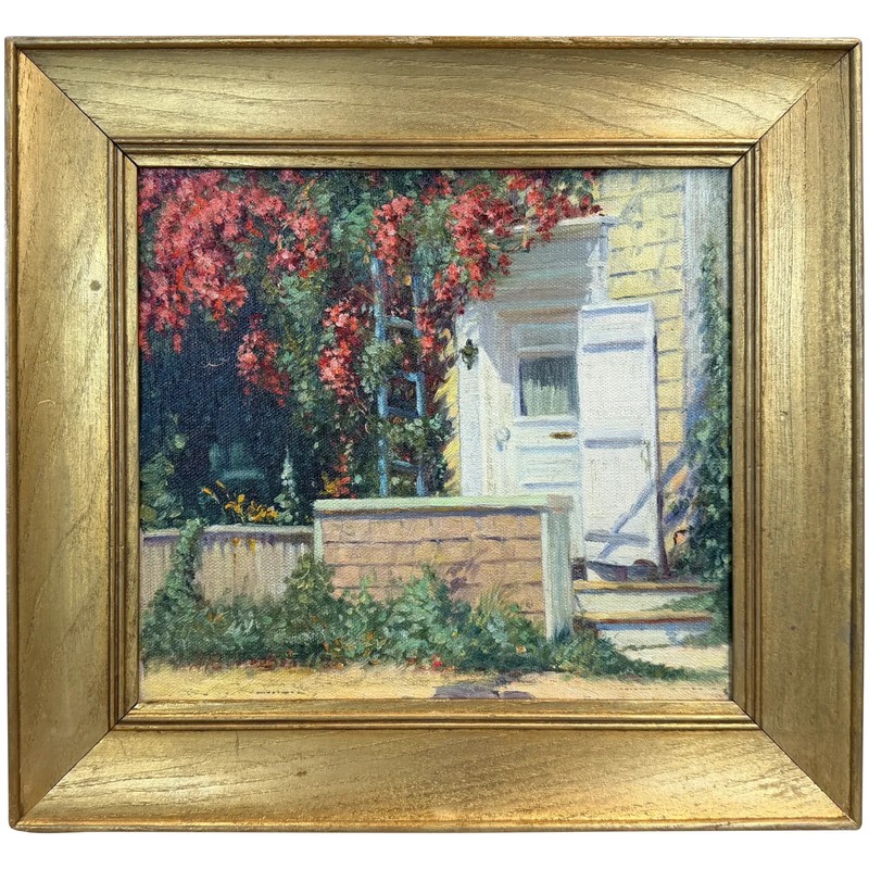 Volney Alan Richardson Impressionist Oil Painting, Nantucket Doorway, 1925