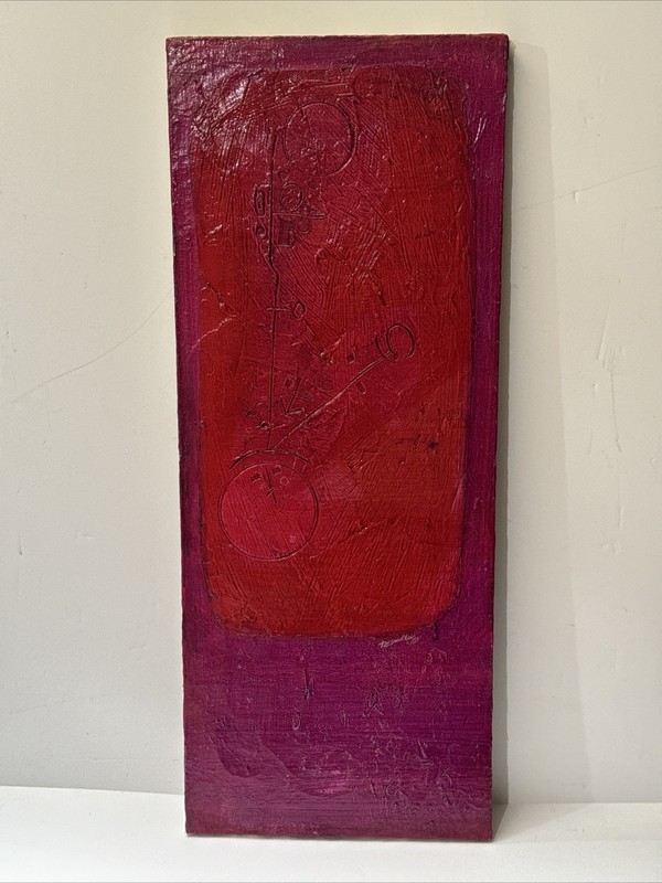 EXPRESSIONIST PAINTING ABSTRACT MODERNISM VINTAGE 1960’S DON DUDLEY LISTED OIL