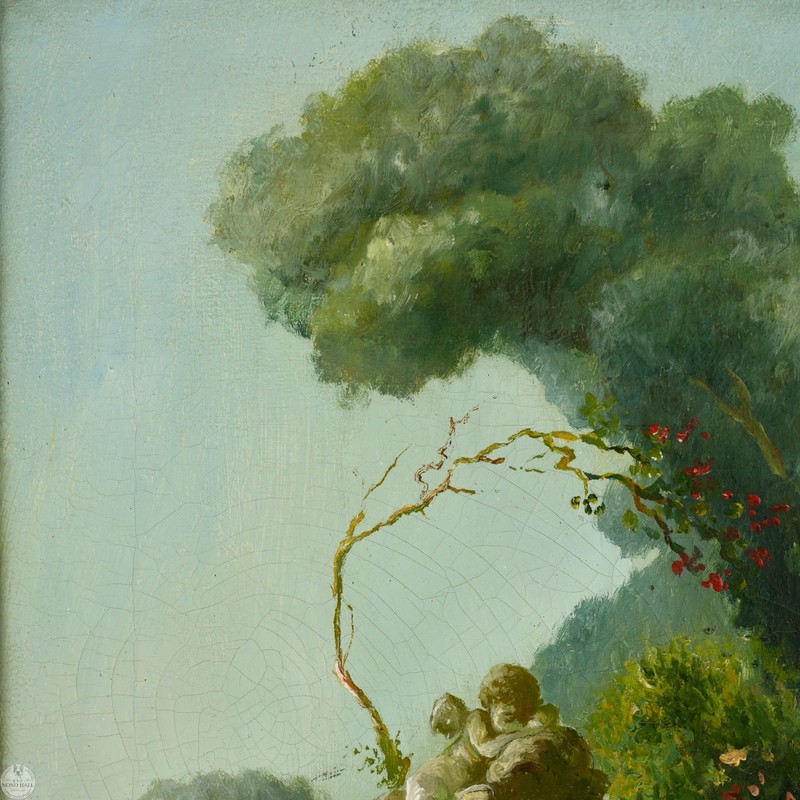 Vintage Rococo Oil on Canvas "The Lover Crowned" After Jean-Honoré Fragonard gallery