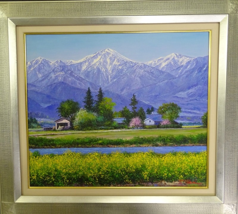 Takashi Terai Kakunodate Cherry Blossoms Oil Painting Large F20 Framed