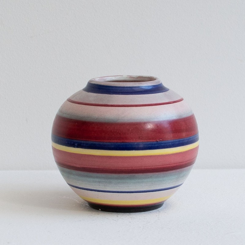 Art Deco Bauhaus Ball Vase Small Vase Painted 1930s Unknown Maker