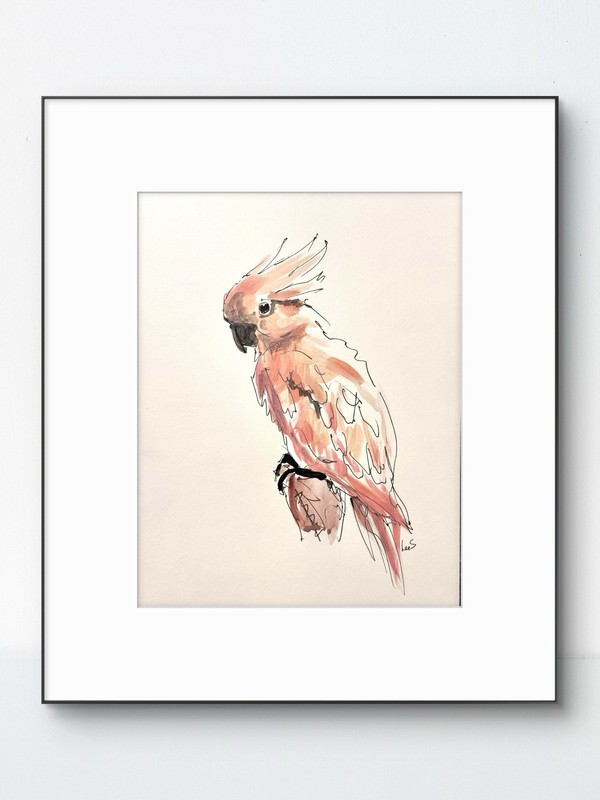 Original Abstract MInimalism 9×12 Cockatoo Handmade Signed Bedroom Decor 20