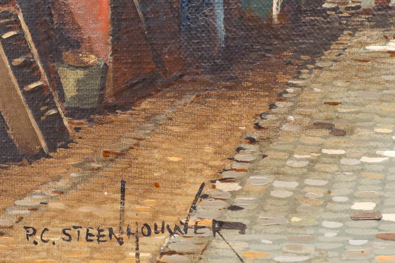 Pieter Cornelis Steenhouwer (1896-1972) - Mid 20th Century Oil, Cobbled Street gallery