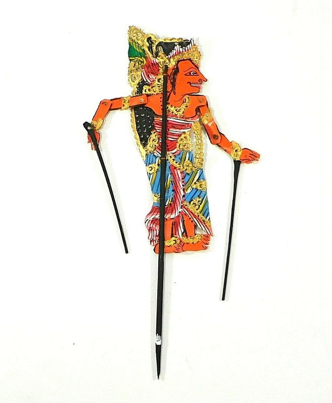 Vintage Shadow Puppet Hand Made Hand Painted Leather Thailand gallery