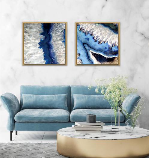 Pixy Canvas Floater Frame 18x18 for 0.75 inch Deep Paintings Art Brass Gold gallery