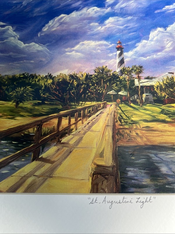 Hand Signed And Titled Print “St. Augustine Light” Signed Charles Dickinson gallery