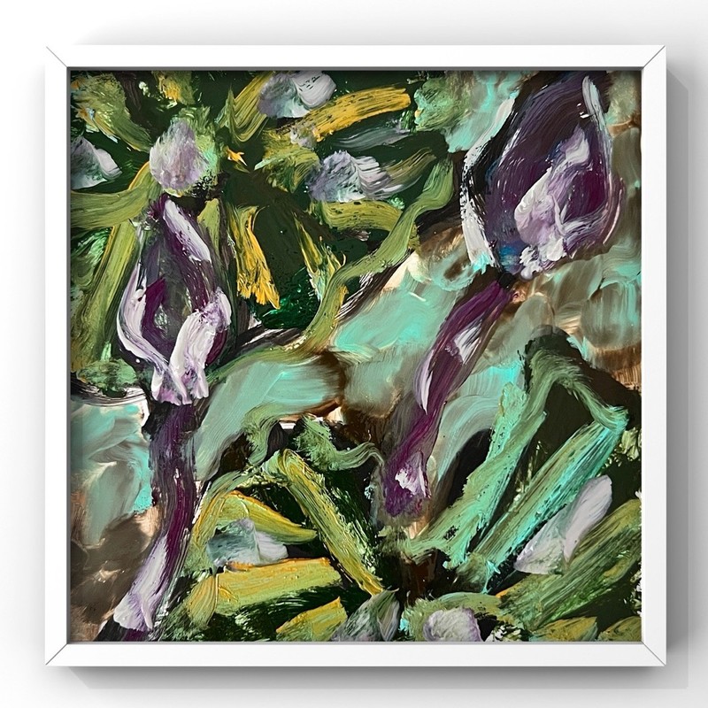 Abstract Water Lily Pond Original Oil Painting Impressionist Monet Inspired Art
