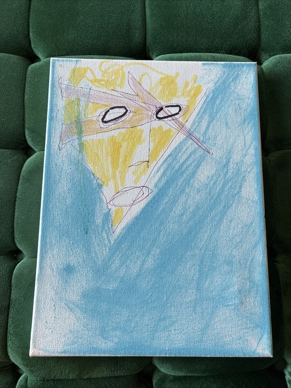 Buckethead Original Art Canvas Painting Signed 2022 9 X 12