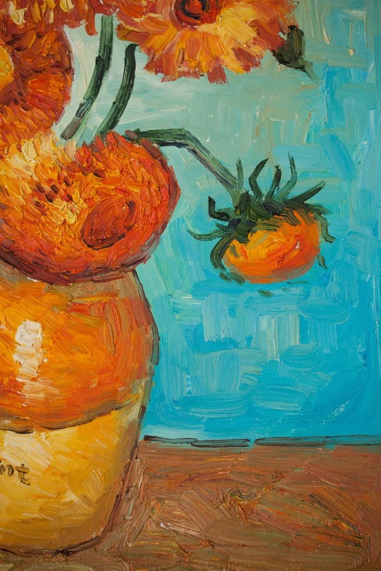"Vase With Sunflowers", Original Impressionism Fine Art Oil on Canvas, 24"x20" gallery