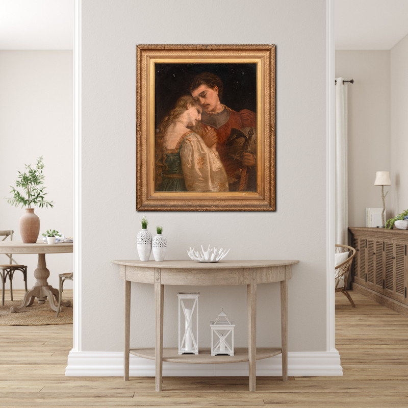 Large 19th Century English Pre-Raphaelite Romeo & Juliet - LUCY MADOX BROWN gallery