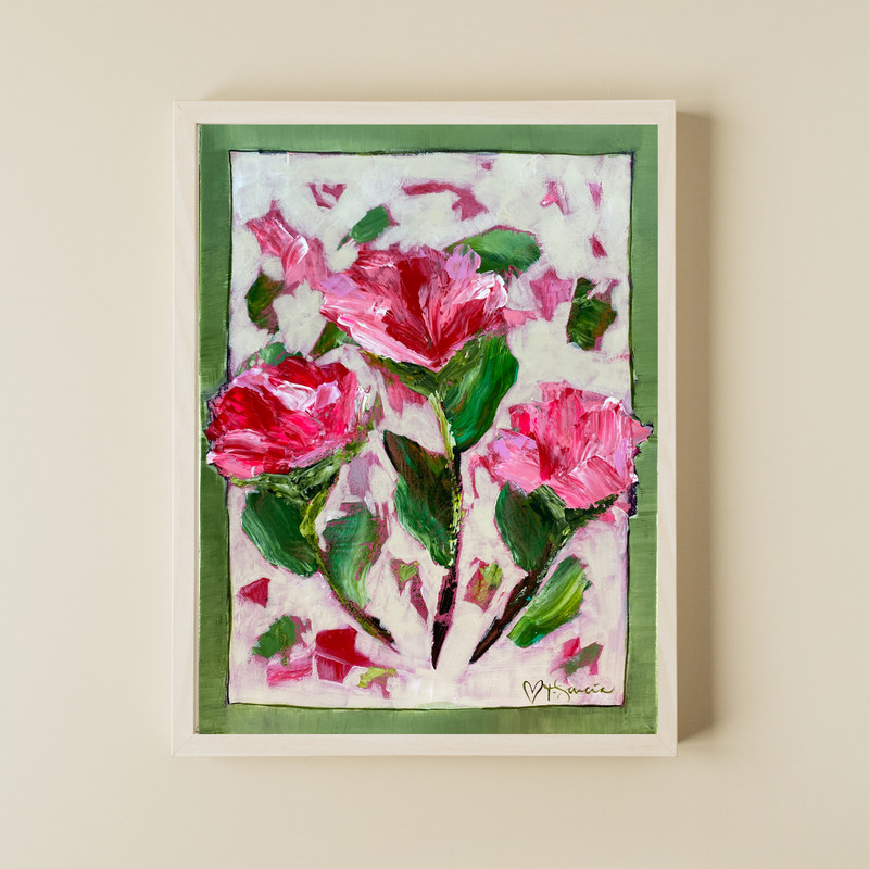 Muse Era Florals in Pink 12x16 Original Painting Botanical Expressionist Canvas gallery