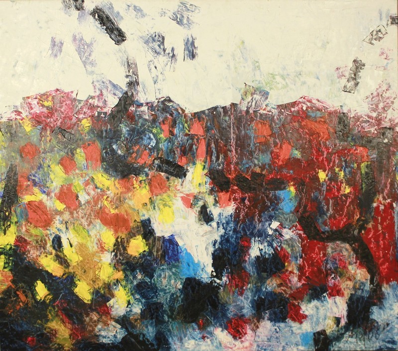 XXL – Art Milling Oil/LW 140×160 cm Rolled Abstract Floral Flowers Max Müller