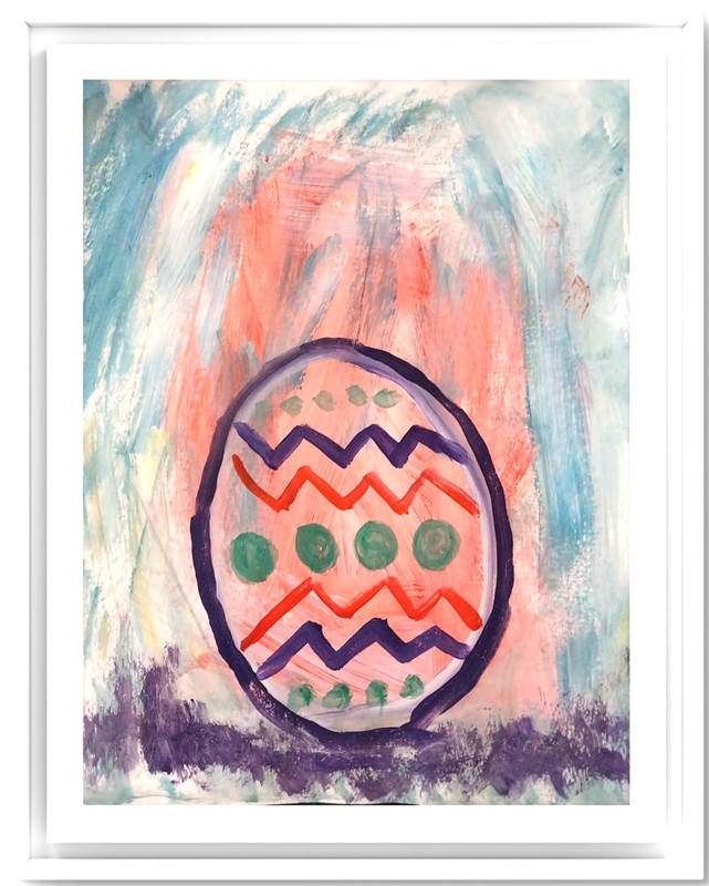 Colorful Egg 11×14 Modern Original Signed Paper Art Acrylic BACH