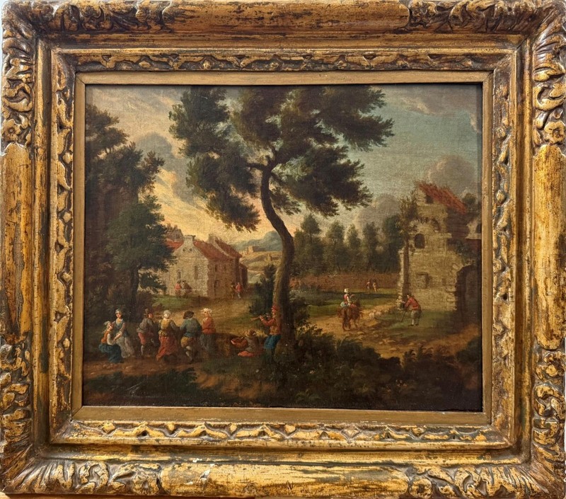 Flwr Pieter Bout Countryfolk in Flanders, a Celebration Oil Painting c1680/1700 gallery