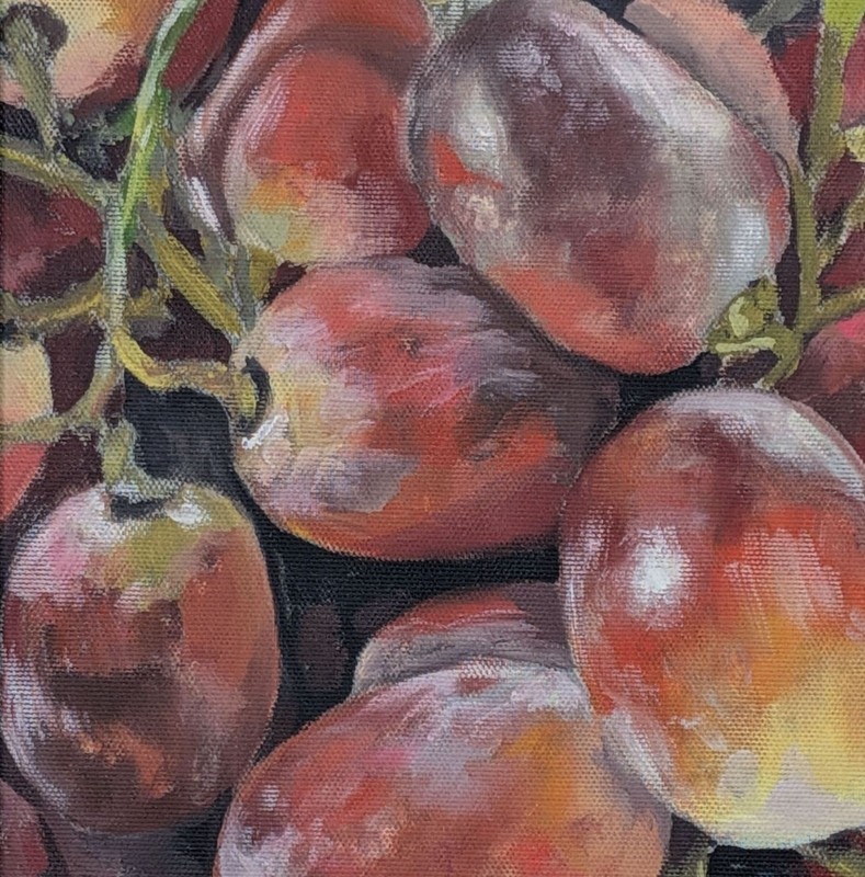 art 118 original oil painting framed Still life 27x19 cm realizm modern grape gallery