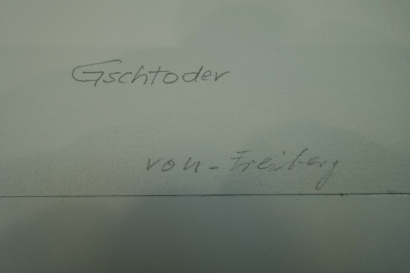 Watercolor "Gschtoder von Freiberg ~ Austria" monogram KL 87 gallery