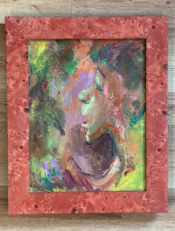 PILAR VALENTI NORTHERN NEW MEXICO ARTIST OIL PAINTING ON CANVAS FRAMED 15″ X 12″