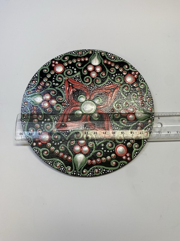 6” Round Flat Victorian Christmas Mandala Canvas - By JaDeL gallery