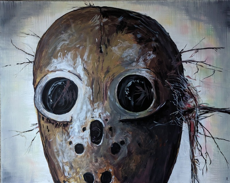Abstract Painting Original Face Mask Modern Contemporary Art by Josh Merritt