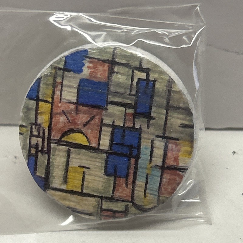 5 Original Hand Mix Media Painting Abstract Pin Buttons # 8 gallery