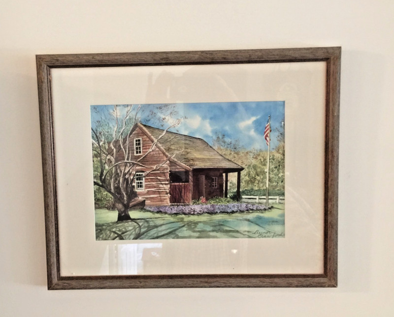 Watercolor Painting Green PondNJ Log Cabin"Post Office" Elle D. Crawford #14/40 gallery