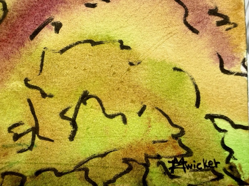 Original Ghost Ranch Painting New Mexico Watercolor Pen Ink Southwest Art 5x8 gallery