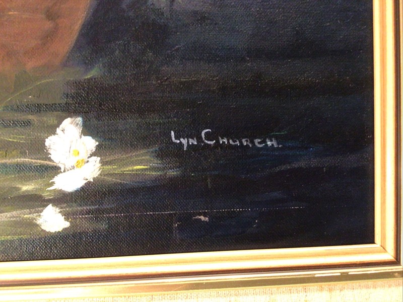 Lyn Church Floral Basket Framed Oil Painting gallery