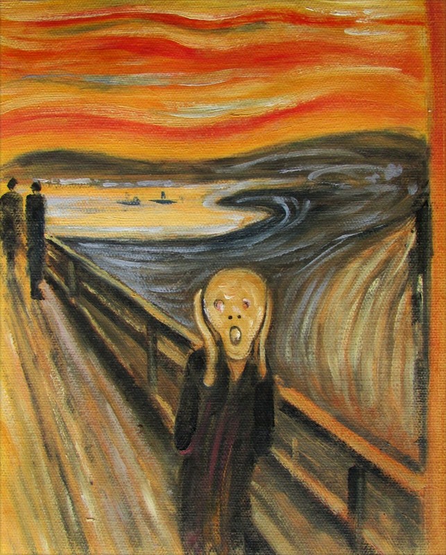 Framed Edvard Munch the Scream Repro, Quality Hand Painted Oil Painting 8x10in gallery