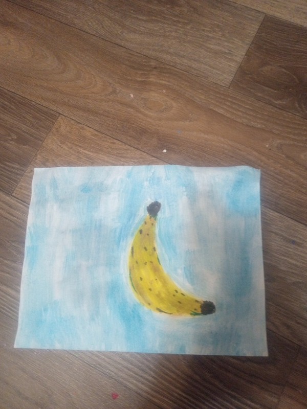 Banana With A Blue Back Made With Water Colors On Paper Does Not Include Frame gallery