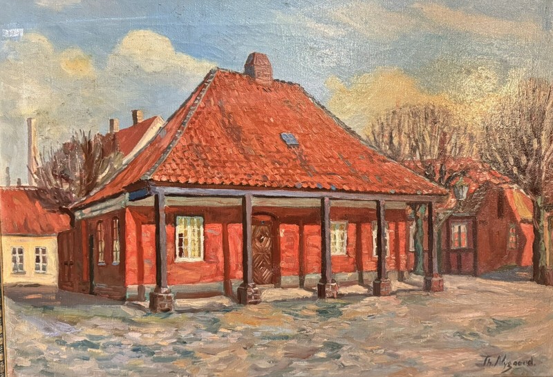 Nygaard, Thorvald, Early 1900s Antique Danish Painting- Nordic Building gallery