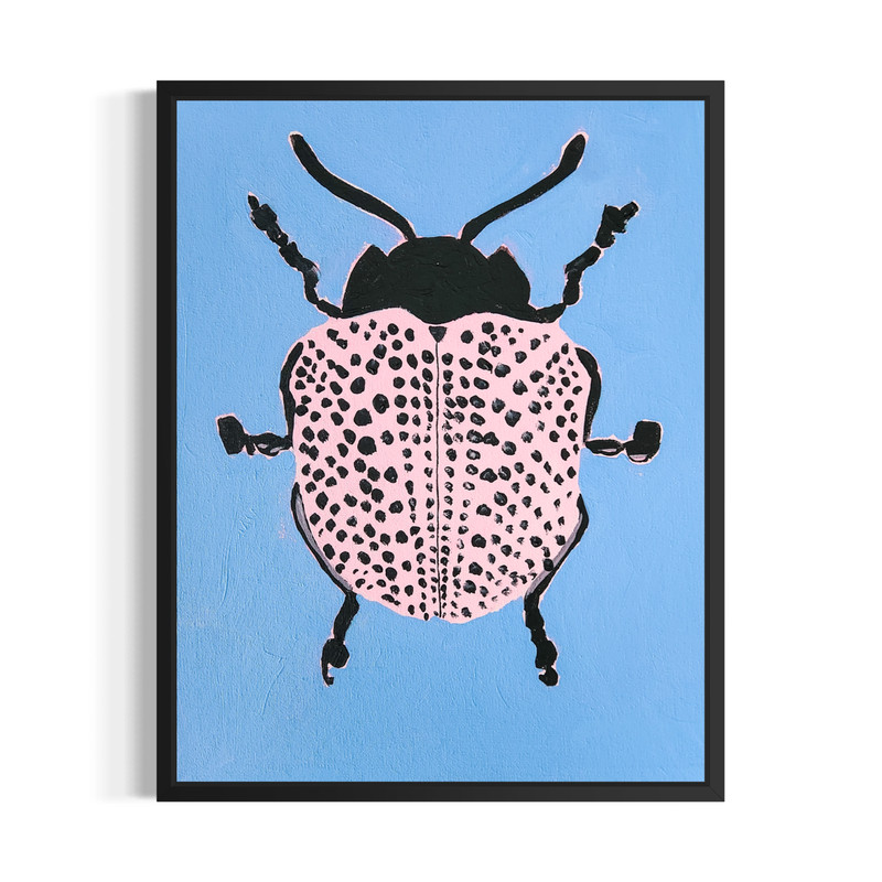 Contemporary Beetle 11×14 Abstract Painting Wall Art Living Room Home Decor