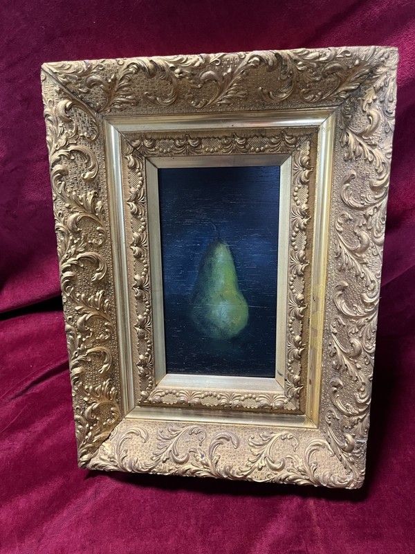 Still Life Pear Paining in 19th Century Frame