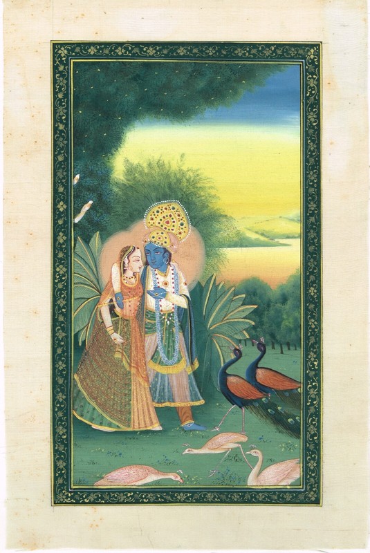 Handmade Radha Krishna Painting Of Radha Krishna Art For Wall Hanging 7×11 Inch